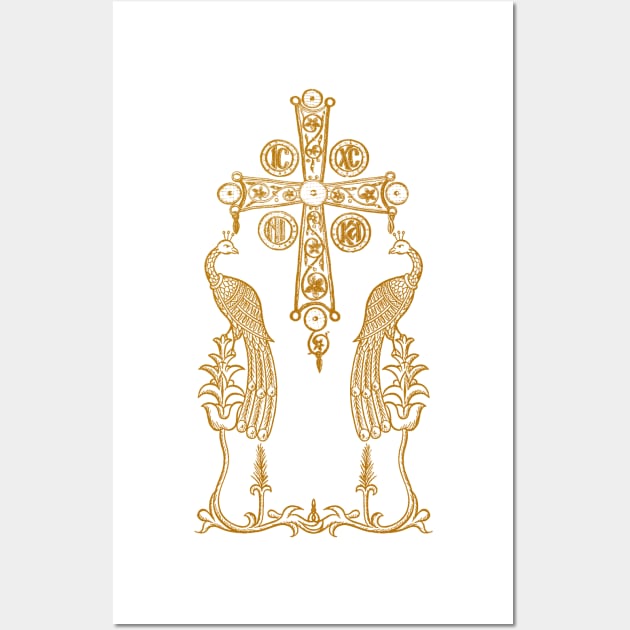 Cross with Peacocks Wall Art by EkromDesigns